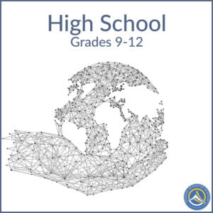 Student holding the world for High School - Grades 9-12 courses at Athena's Advanced Academy