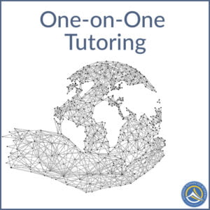 Student holding the world for One-on-One Tutoring at Athena's Advanced Academy