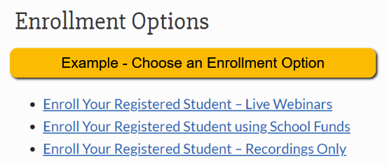List of Enrollment Options at Athena's Advanced Academy