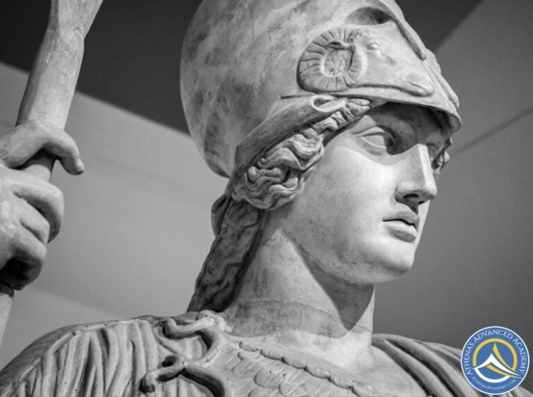 Greek goddess Athena statue for the National Mythology Exam Prep course at Athena's Advanced Academy