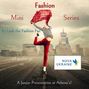 Fashionable person jumps for joy for the Junior Presentation about Fashion Mini Series at Athena's Advanced Academy