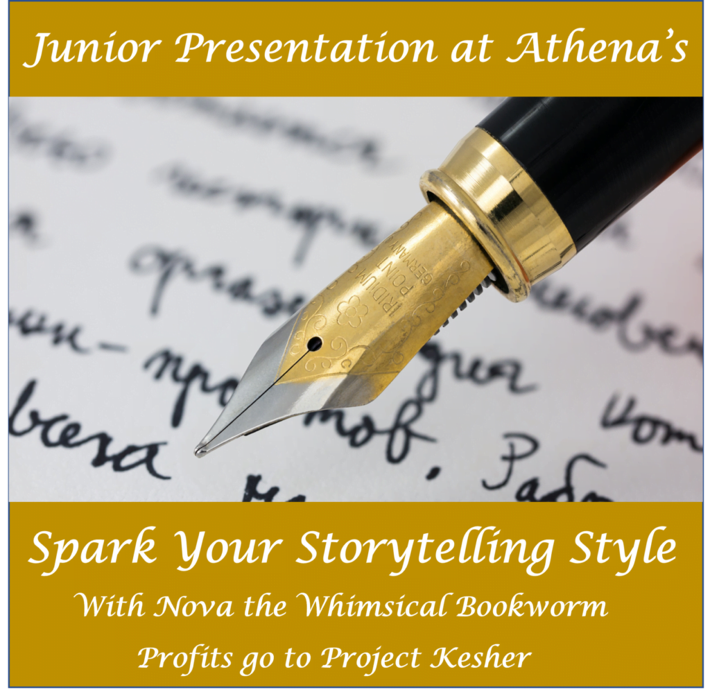 Fountain pen and paper for the Junior Presentation about sparking your storytelling at Athena's Advanced Academy