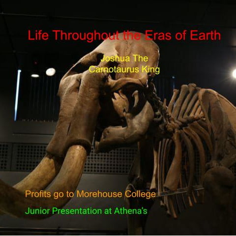 Mammoth skeleton for Life Throughout the Eras of Earth Junior Presentation
