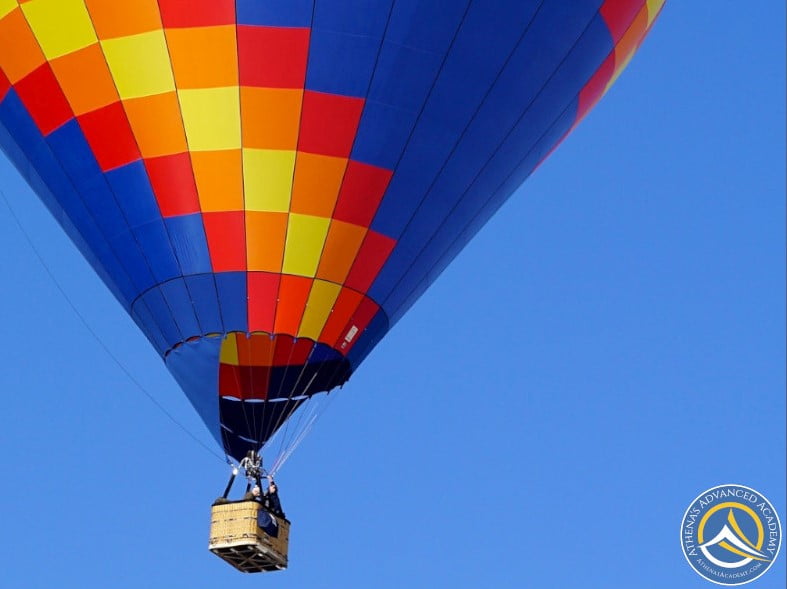 Hot air balloon illustrating On-Demand, Self-Paced Learning at Athena's & AHA
